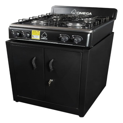 Combo De Estufa De Gas Omega Con Gabinete Nuevo Negro